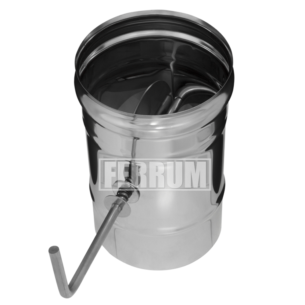 Заслонка Феррум (шибер поворотный) нержавеющая (430/0,8мм), ф115