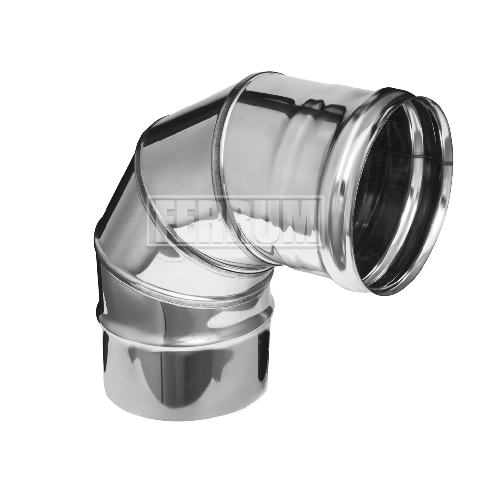 Колено Феррум угол 90°, нержавеющее (430/0,8мм), ф150