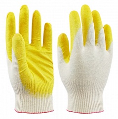 Перчатки трикотажные с латексным покр &quot;Пульсар&quot; (желтый/син) (10)